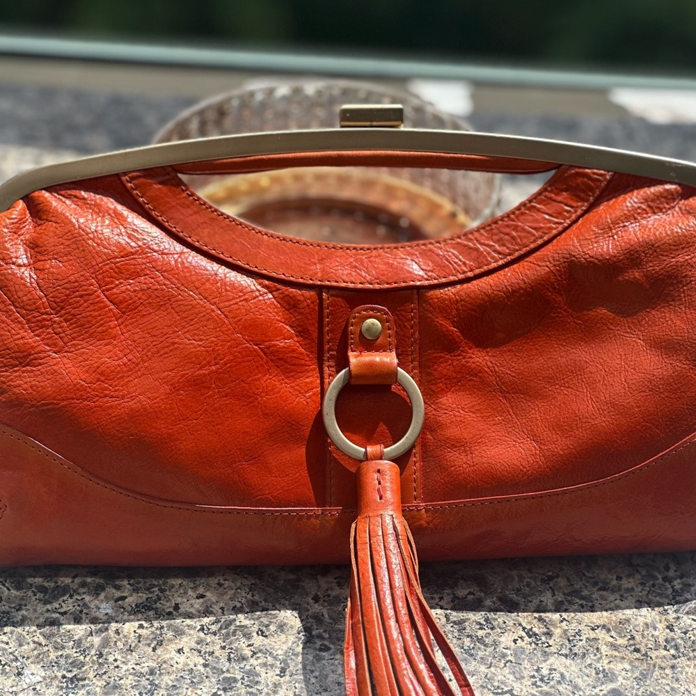 Stylish Latico NJ Orange 
 Real Leather Clutch